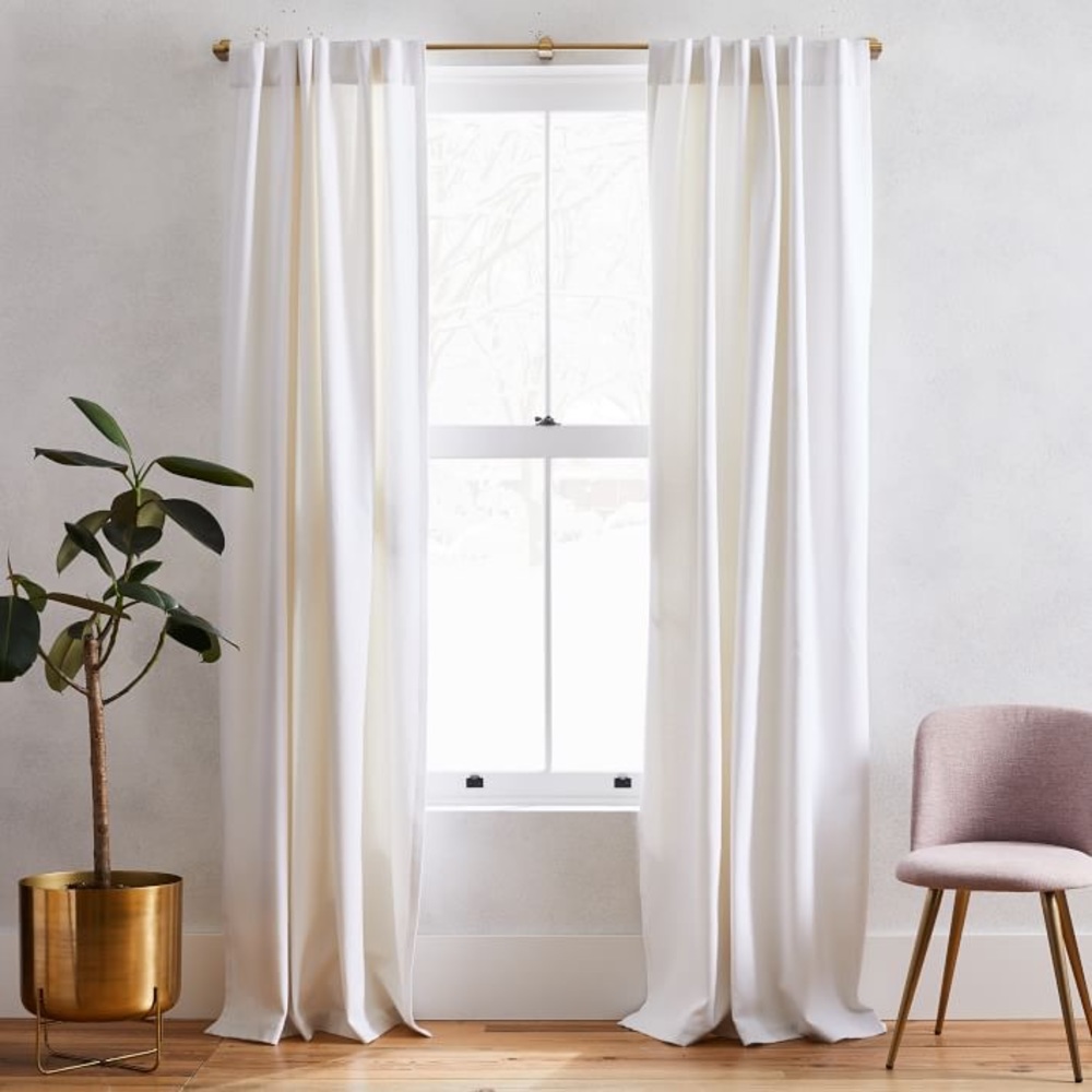 West Elm Washed Cotton Canvas Curtain 96”